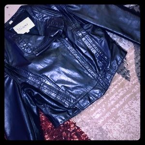 Women’s leather motorcycle jacket